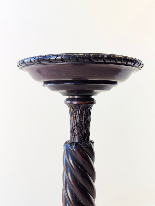 Antique Victorian Chippendale Revival Mahogany Torchère c.1880