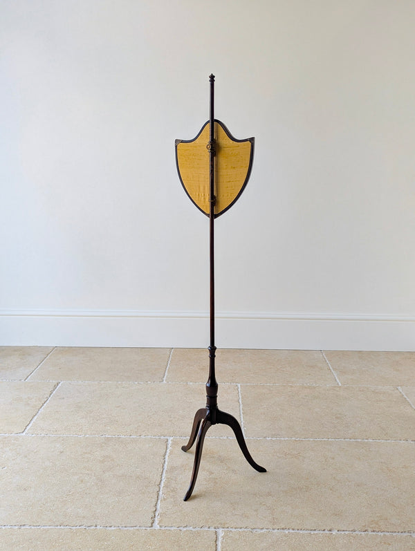 Antique George III Mahogany Tripod Pole Screen c.1800
