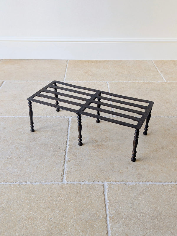 Antique Georgian Country-House Wrought Iron Hearth Footman c.1800