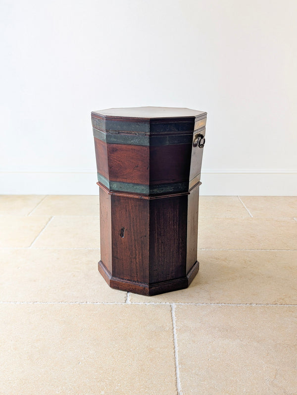 Antique George III Brass-Bound Mahogany Octagonal Cellaret c.1790
