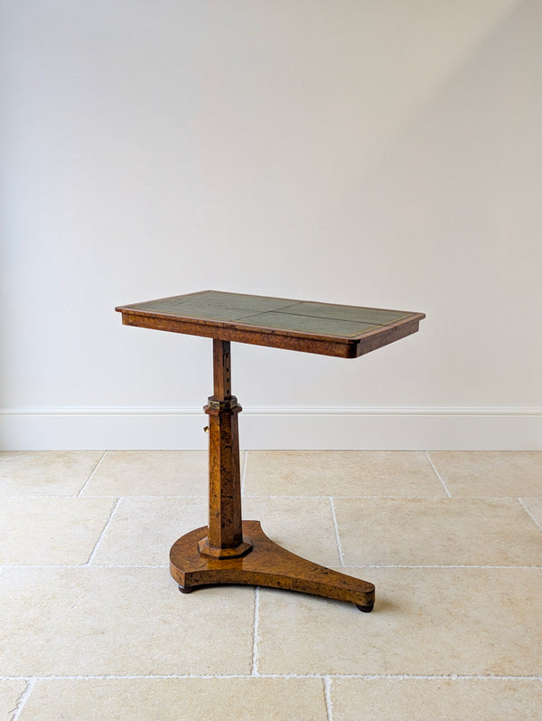 Antique George IV Burr Elm Adjustable Library Reading Table c.1830