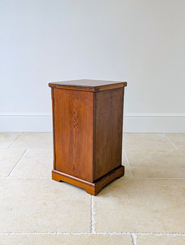 Antique Victorian Aesthetic Movement Pitch Pine Bedside Cabinet c.1890