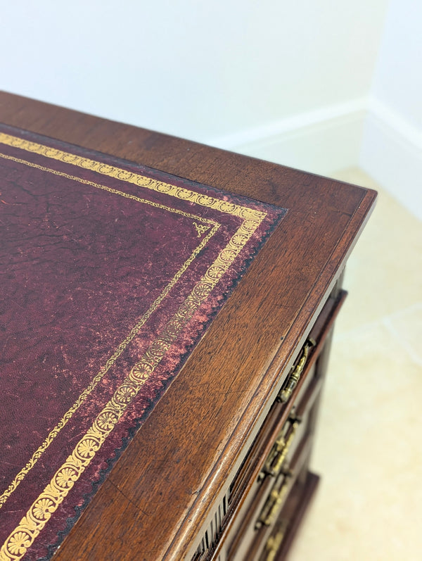 Antique Victorian Mahogany Pedestal Desk c.1890