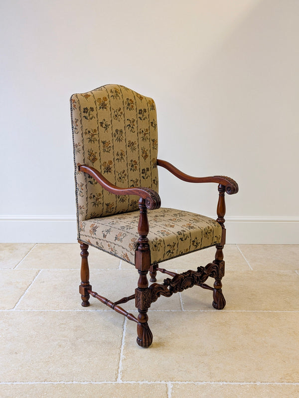 Pair of Antique Late Victorian Walnut Armchairs c.1890