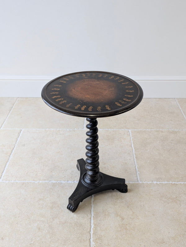 Antique Victorian Japanned Tripod Occasional Table c.1880