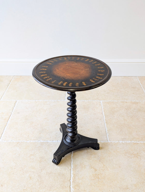 Antique Victorian Japanned Tripod Occasional Table c.1880