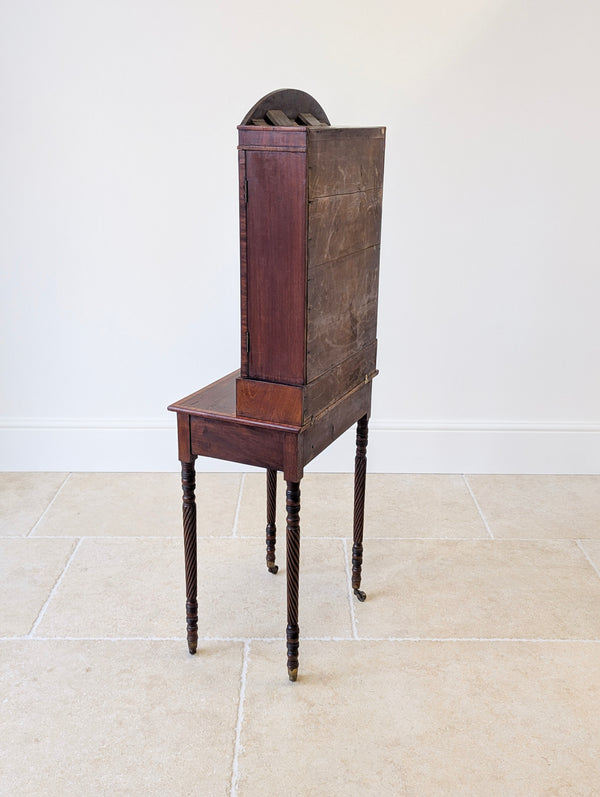 Antique Victorian Mahogany Dressing Table with Mirror Cabinet c.1880
