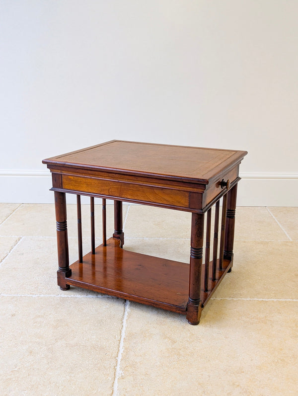 Antique Victorian Mahogany Library Chairside Reading Table c.1890