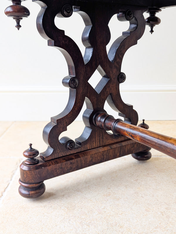 Antique Victorian Rosewood Library Table c.1870