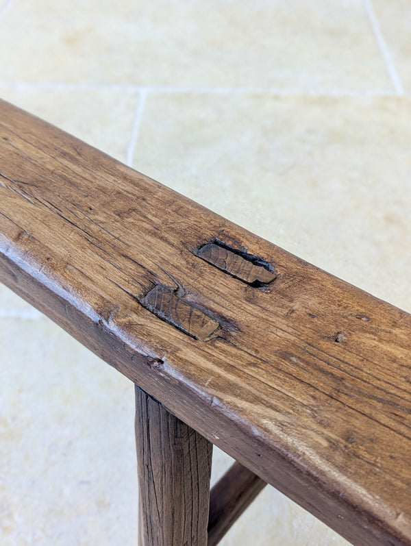 Antique Mid 19th Century Elm Vernacular Bench