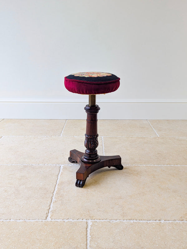 Antique William IV Rosewood Adjustable Piano Stool c.1830