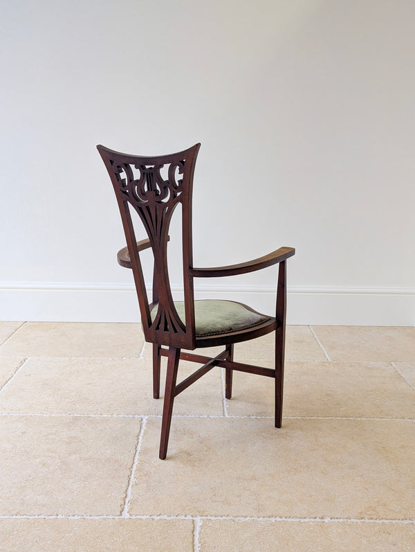 Antique Edwardian Mahogany Elbow Chair c.1910