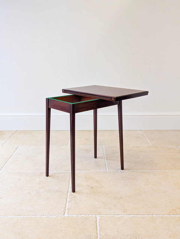 Antique Edwardian Mahogany Fold-Over Card Table c.1910