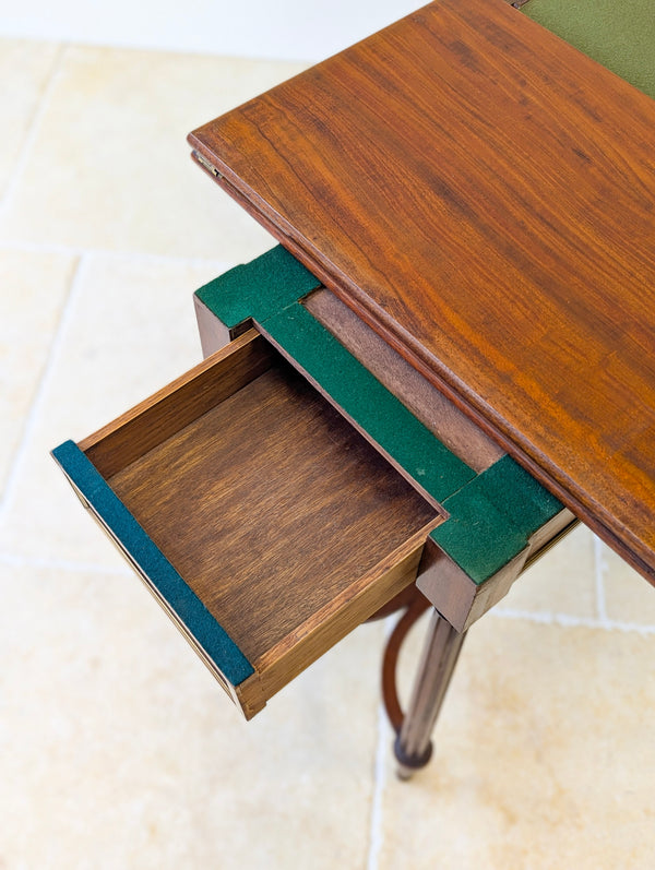 Antique Victorian Mahogany Triple-Top Folding Card Table c.1880