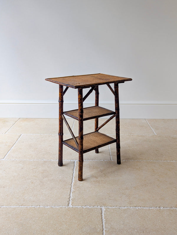 Antique Victorian Bamboo Three-Tier Occasional Table c.1890