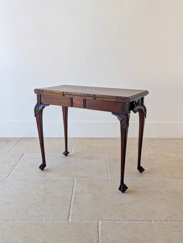 Antique Edwardian Mahogany Fold-Over Card Table c.1900