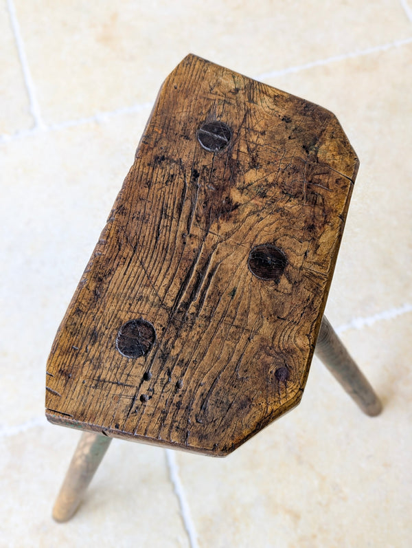 Antique Victorian Elm & Ash Cutler’s Stool c.1850