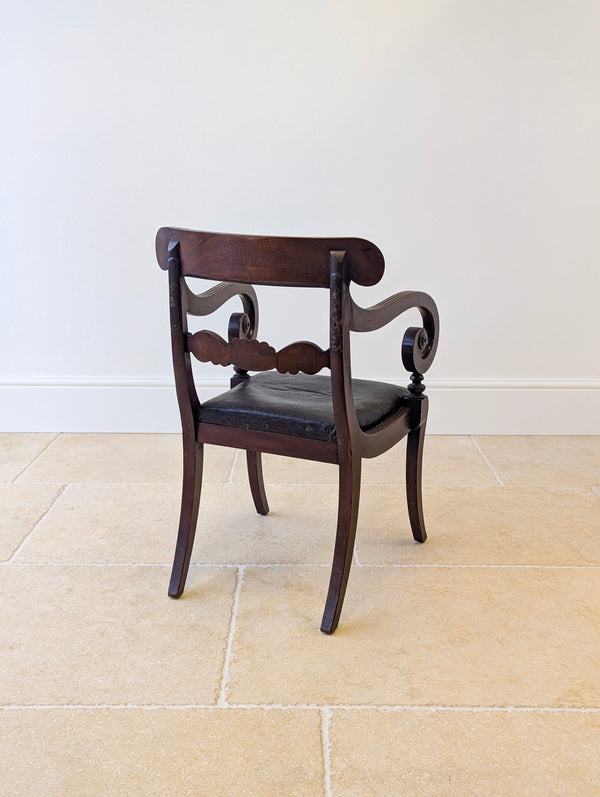 Antique Regency Mahogany Country House Library Armchair c.1820