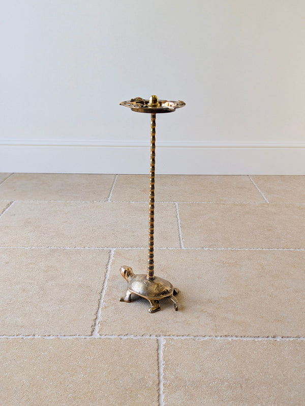 Antique Early 20th Century Brass Tortoise Floor-Standing Cigar Stand c.1920