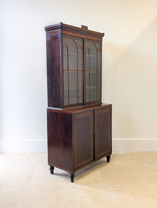 Antique Georgian Mahogany Bookcase Cabinet c.1800