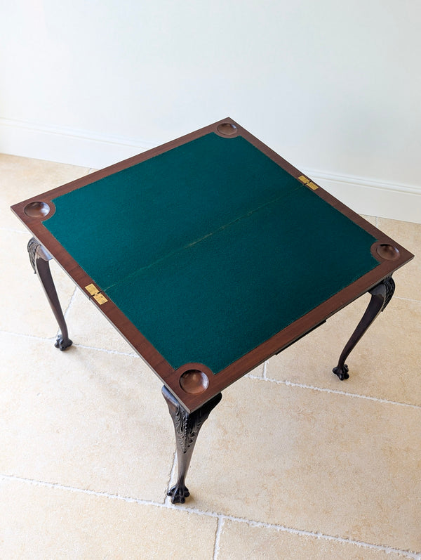 Antique Victorian Mahogany Card Table by James Shoolbred & Co. c.1890