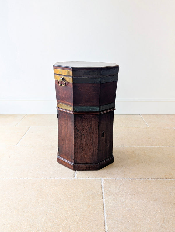 Antique George III Brass-Bound Mahogany Octagonal Cellaret c.1790