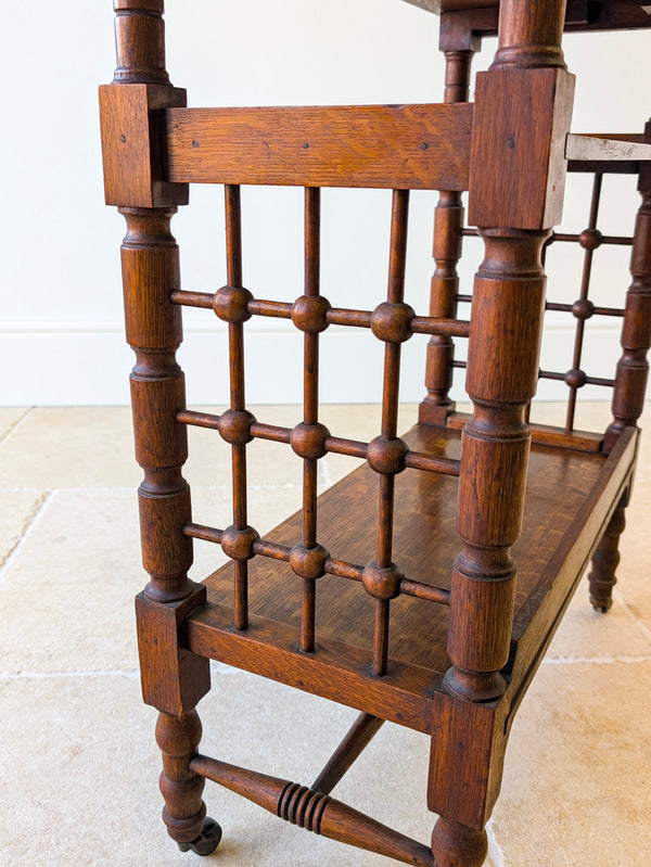 Antique Arts & Crafts Oak Liberty & Co. Reading Table Bookstand c.1900
