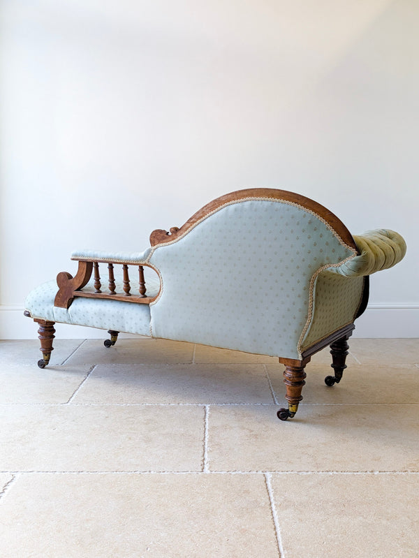 Antique Victorian Mahogany Chaise Longue c.1860