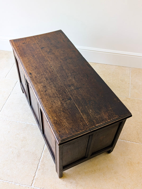 Antique Charles II West Yorkshire Inlaid Oak Coffer c.1680