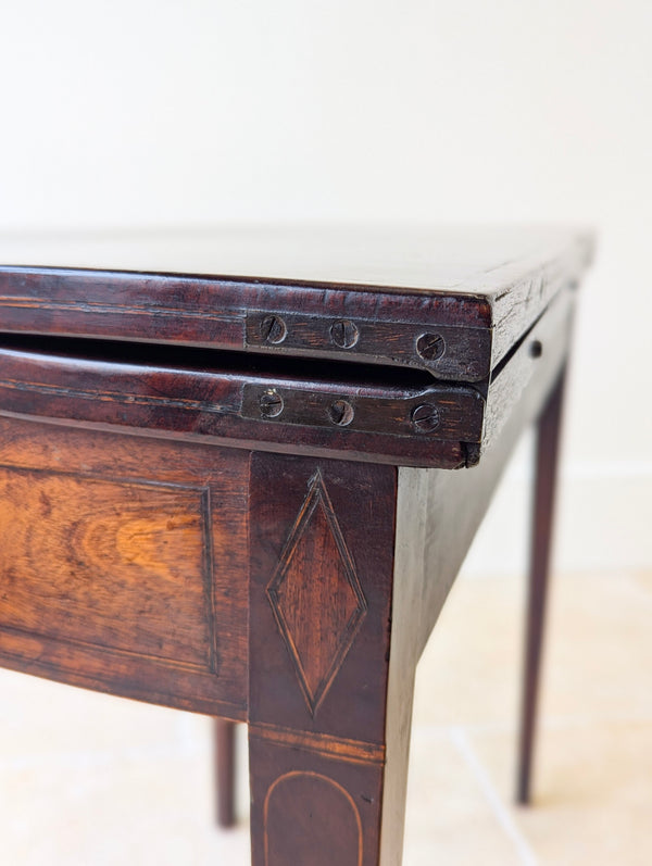Antique Georgian Plum Pudding Mahogany Fold-Over Tea Table c.1790