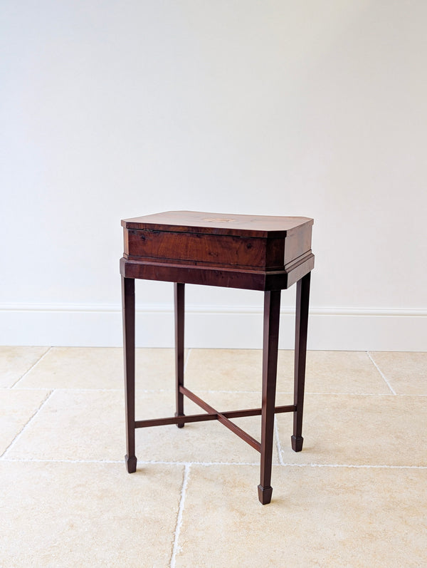 Antique Victorian Mahogany Work Box on Stand c.1880