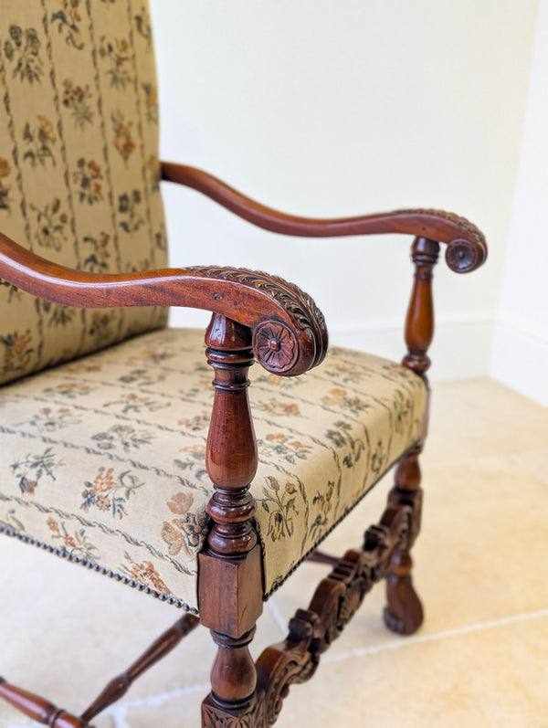 Pair of Antique Late Victorian Walnut Armchairs c.1890