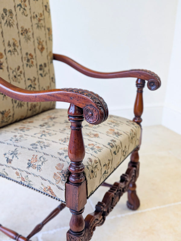Pair of Antique Late Victorian Walnut Armchairs c.1890