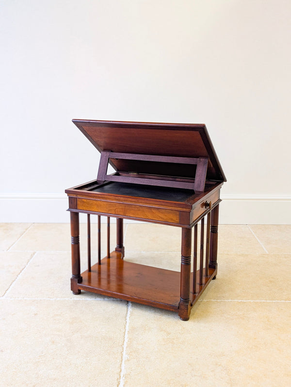 Antique Victorian Mahogany Library Chairside Reading Table c.1890
