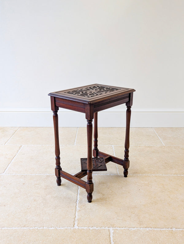 Antique Carved Mahogany Occasional Table c.1900