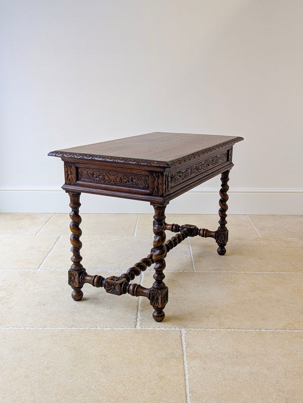 Antique Victorian Carved Oak Library Table c.1890