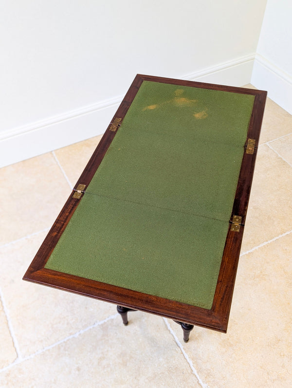 Antique Victorian Mahogany Triple-Top Folding Card Table c.1880