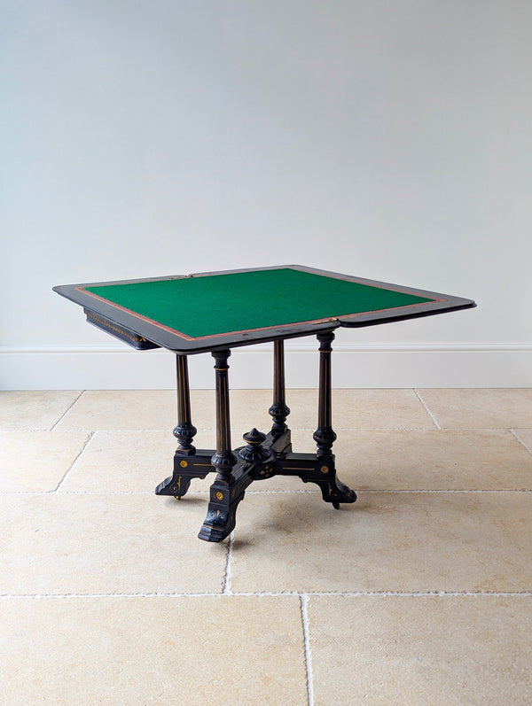 Antique Victorian Aesthetic Movement Mahogany Card Table c.1880