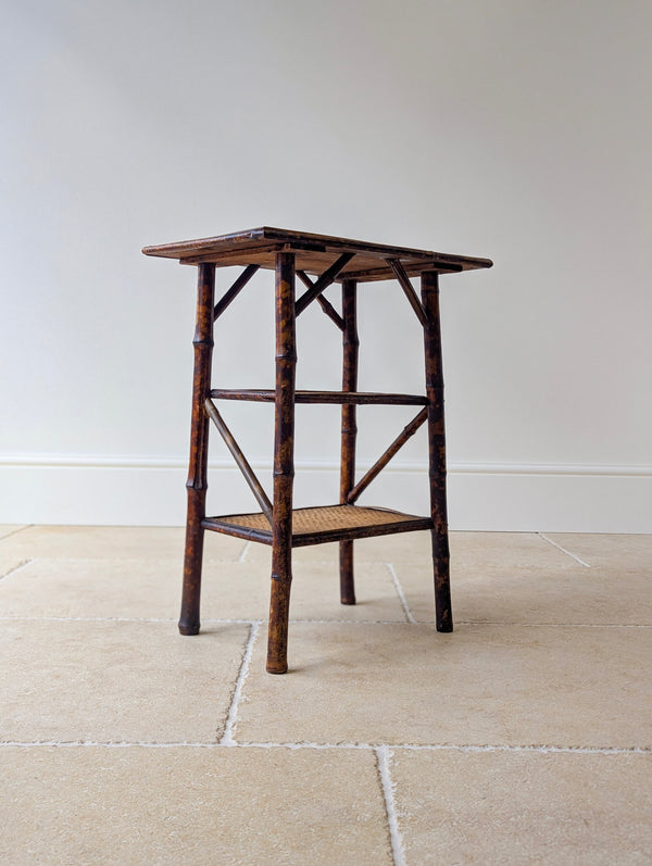 Antique Victorian Bamboo Three-Tier Occasional Table c.1890