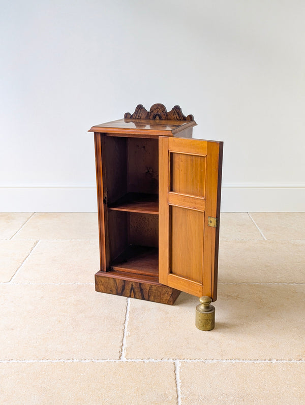 Antique Victorian Mahogany & Exotic Hardwood Bedside Cupboard c.1890