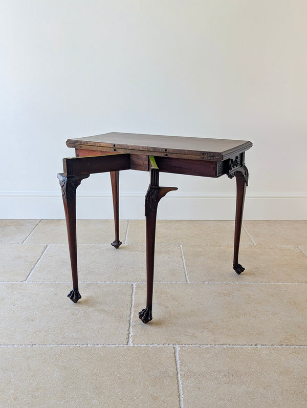 Antique Edwardian Mahogany Fold-Over Card Table c.1900