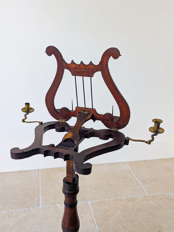 Antique William IV Mahogany Lyre-Form Music Stand c.1830
