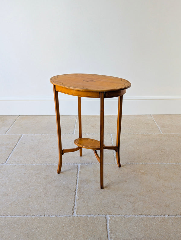 Antique Edwardian Satinwood Oval Occasional Table c.1900