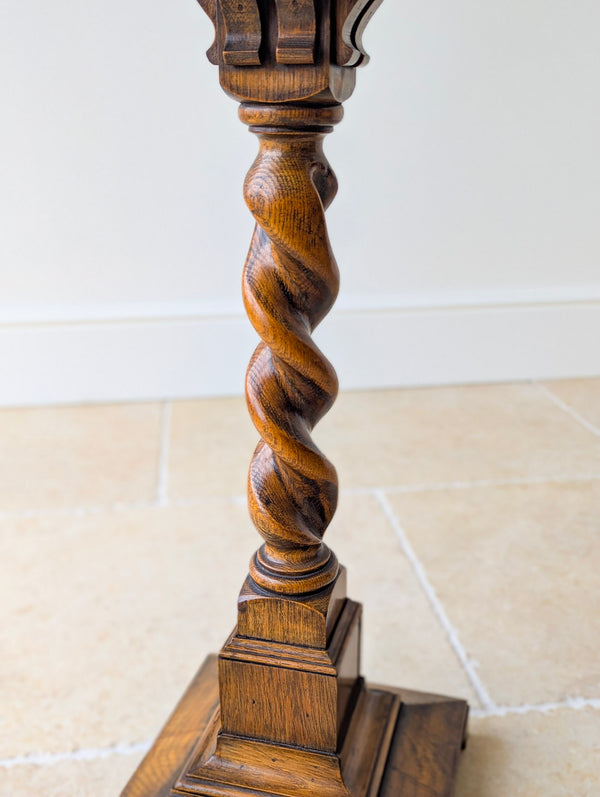 Antique Late Victorian Pair of Oak Torchères c.1890
