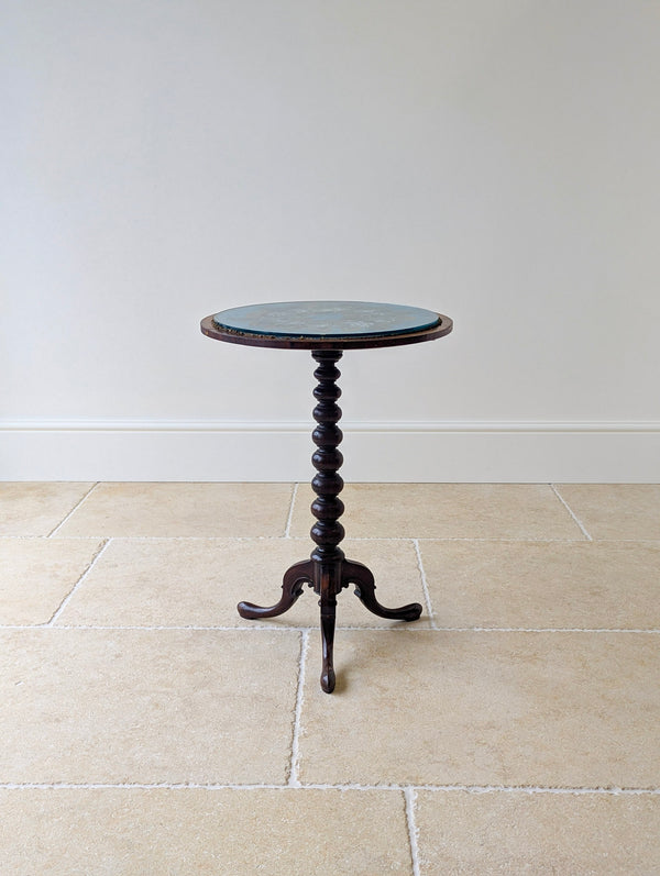 Antique William IV Rosewood Beadwork Tripod Wine Table c.1830