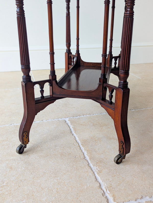 Antique Victorian Aesthetic Movement Mahogany Side Table by Gregory & Co c.1880