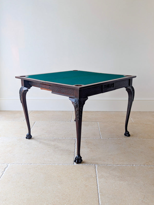 Antique Victorian Mahogany Card Table by James Shoolbred & Co. c.1890