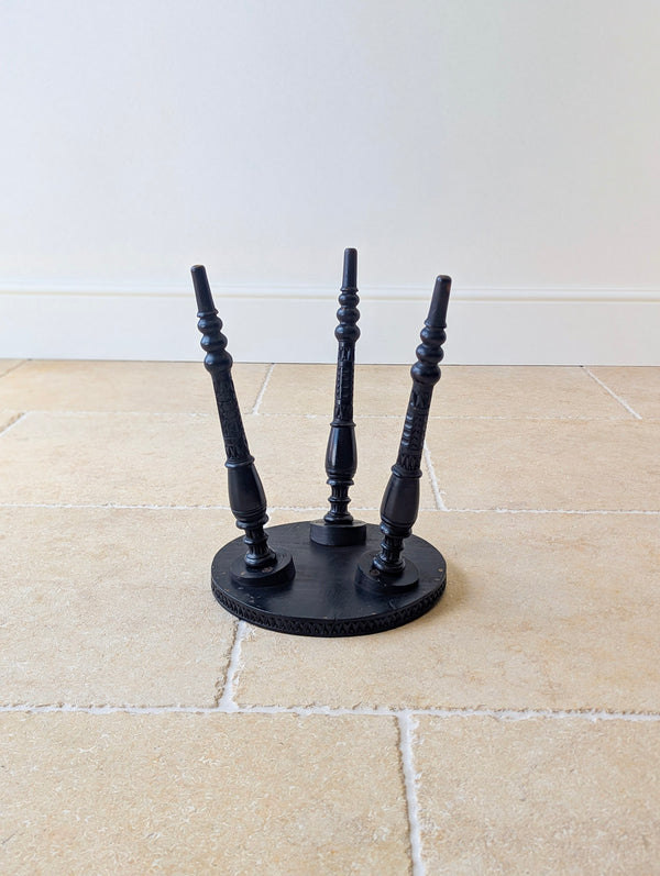 Antique Victorian Ebonised Chip-Carved Occasional Table c.1890