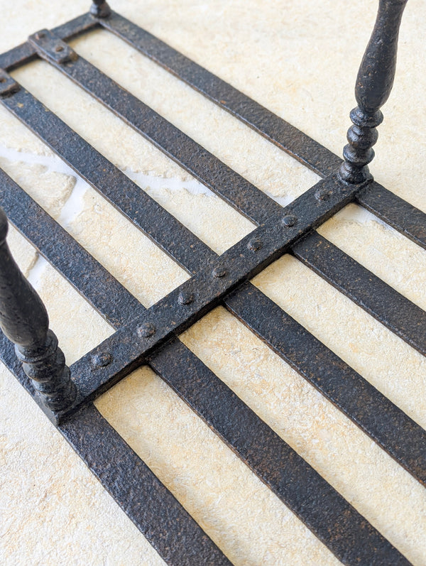 Antique Georgian Country-House Wrought Iron Hearth Footman c.1800