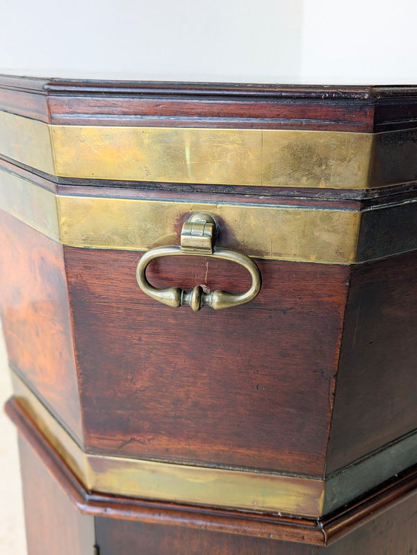 Antique George III Brass-Bound Mahogany Octagonal Cellaret c.1790